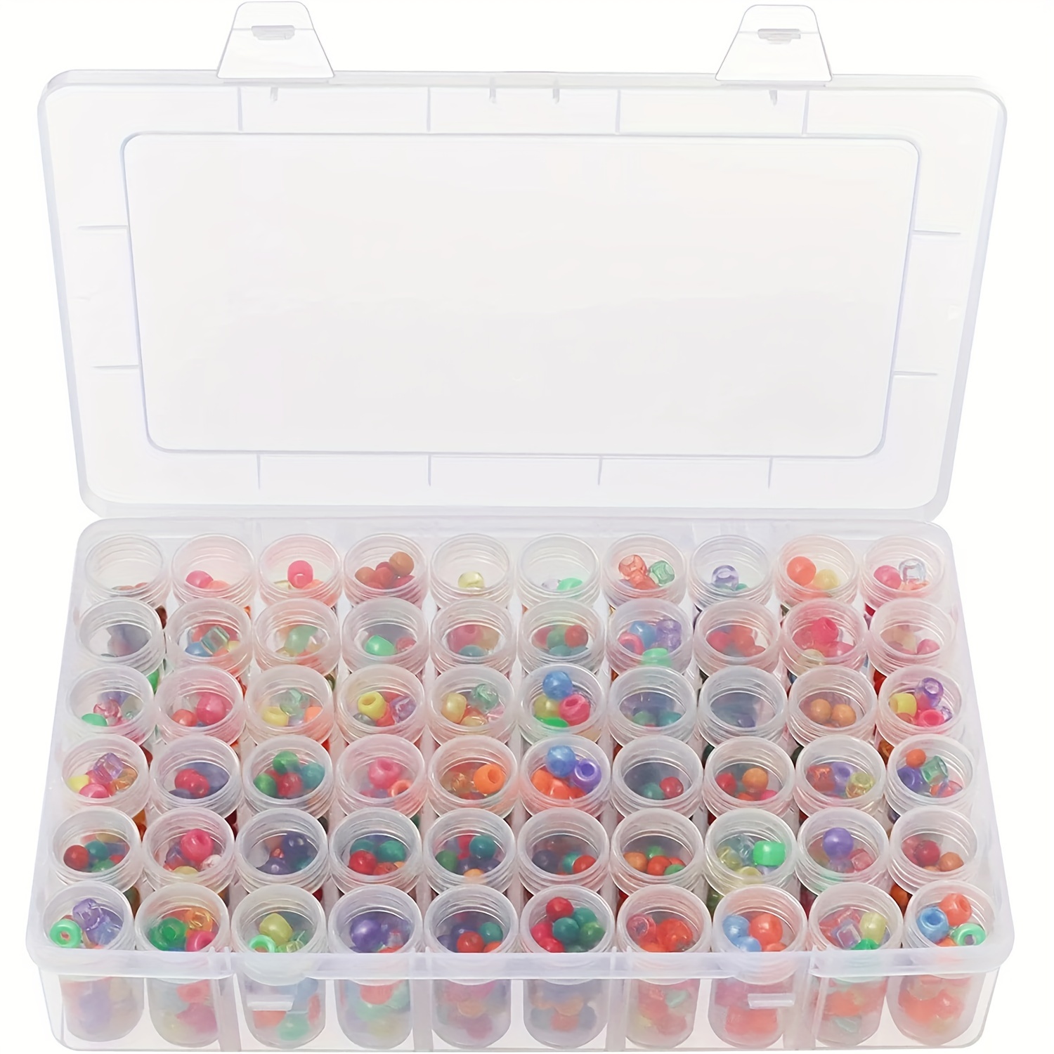 

60 Jar Transparent Plastic Storage Organizer, Universal Multi- Craft Container With Adjustable Compartments, Portable Bead And Jewelry Organizer, Nail Art Case, Lightweight,