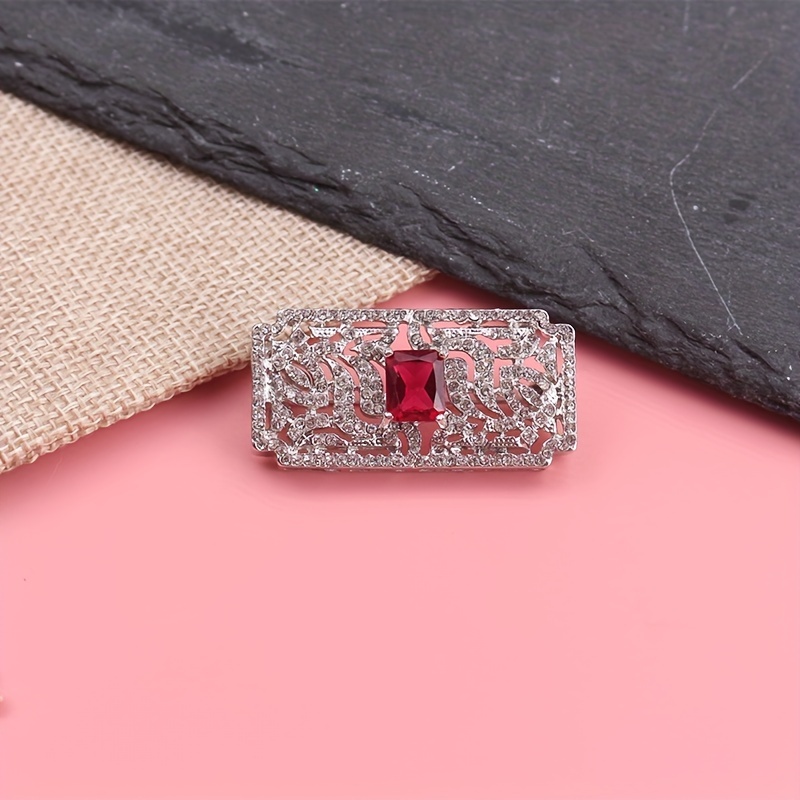 vintage-inspired brooch with red set elegant korean style