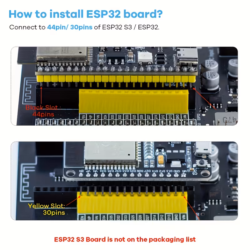 לוח התקפה למודול esp32/esp32-s3 , מודול חיישן, בלוק מסוף עם מכסה ראש, זמין בשלושה מפרטים פרטי מוצר 8