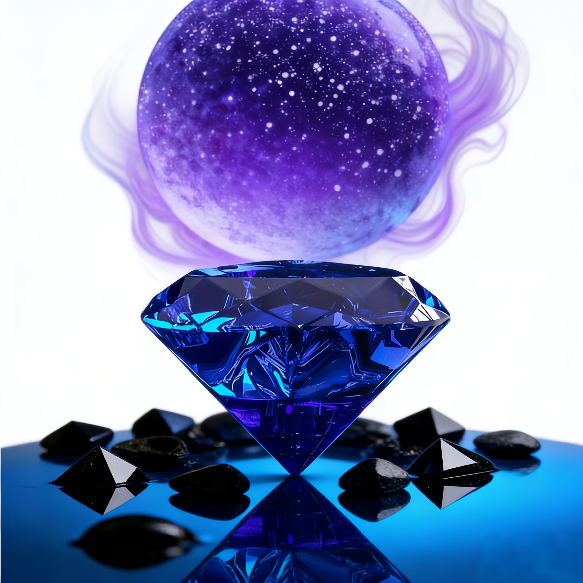 Image of 50ml Unisex Rhinestone -sapphire Eau De Toilette Citrus Floral Fragrance Hair Perfume Suitable For Workplace Formal Festivals Housewarming Gifts For Girlfriends Luxurious Cut Rhinestone
