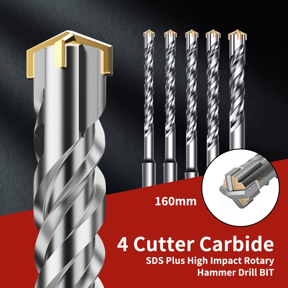 SDS Plus Drill Bits - 6pcs 12 Inch Masonry SDS Plus Drill Bit Set