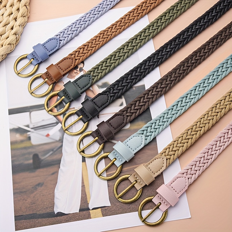 1pc vintage braided rope belt for - y2k style thick white  display picture 2
