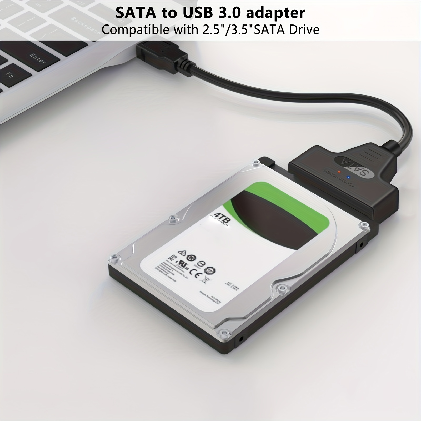 

Câble Adaptateur USB-C vers Sata II pour HDD & SSD Haute - Interface USB 3.0, Plug-and-Play à Branchement à Chaud, Compatible avec Disques 2.5"/3.5