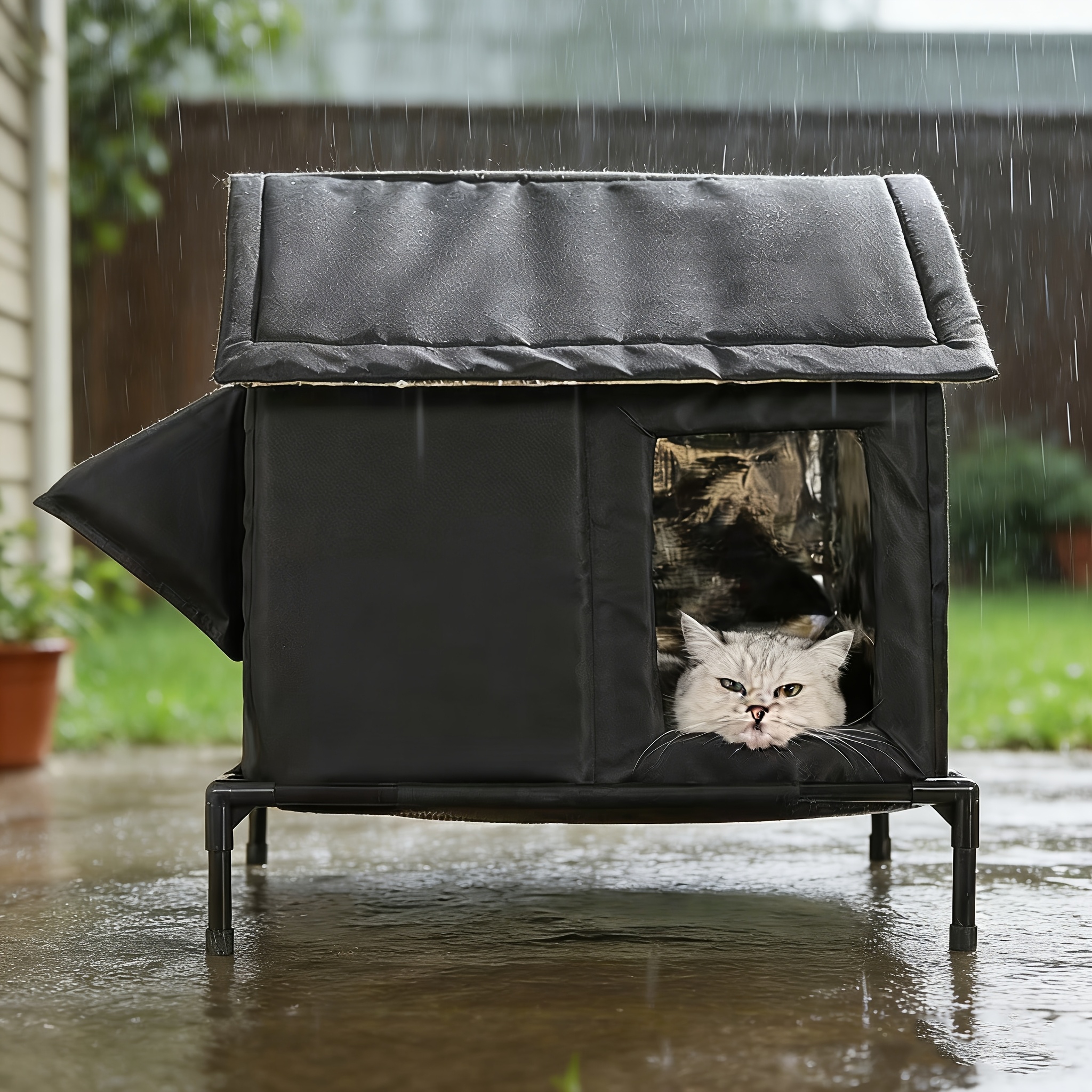 cat houses outdoor sold on Temu United States