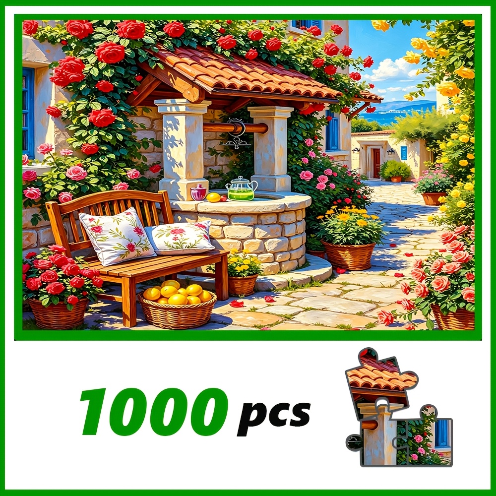TEMU Puzzle pour adultes 500/1000 pièces, grand puzzle, cadeau pour l'interaction , décoration intérieure, conçu pour anniversaire, Saint-Valentin,