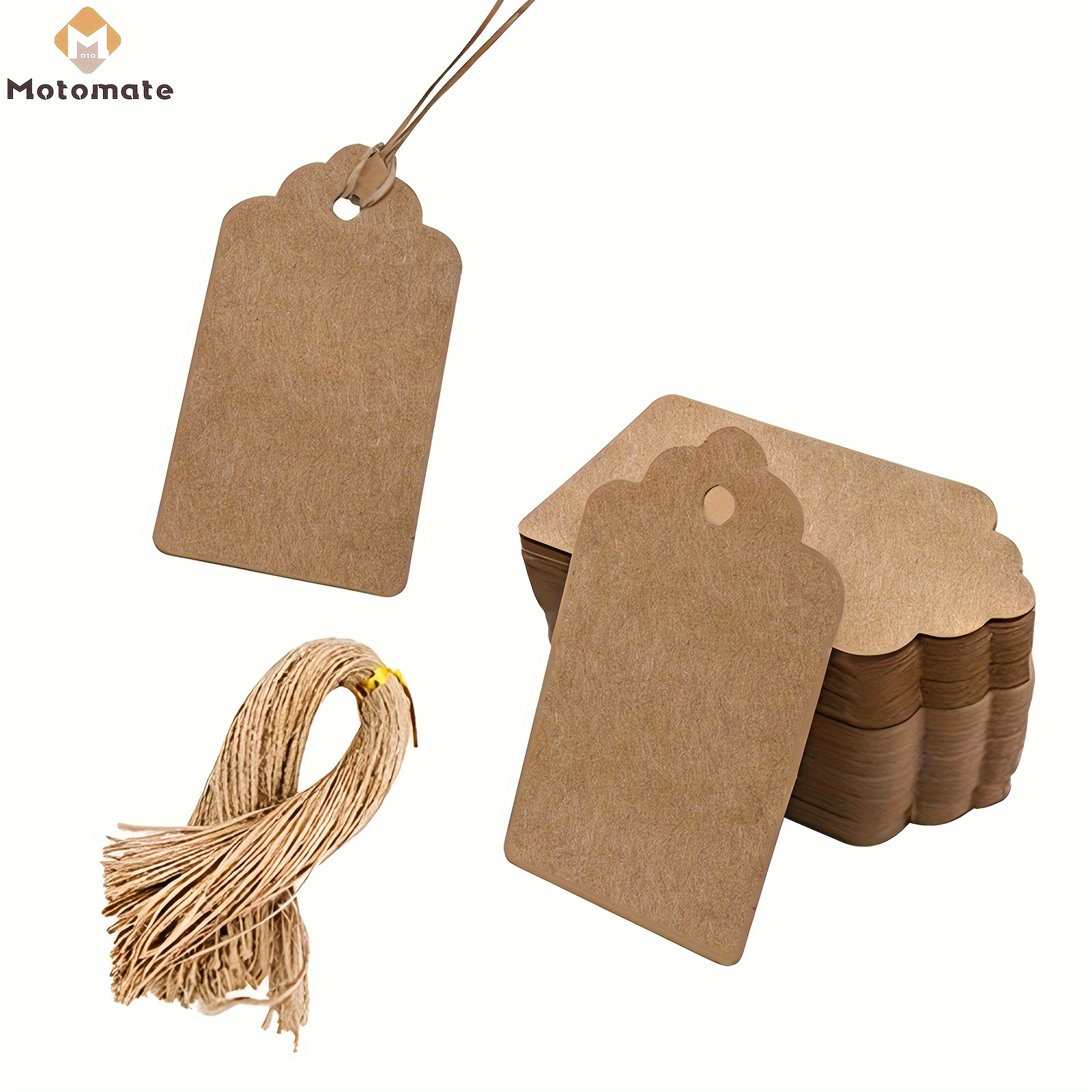 

100pcs Kraft Paper Gift Tags With String, Blank Gift Bags Tags Price Tags (brown)