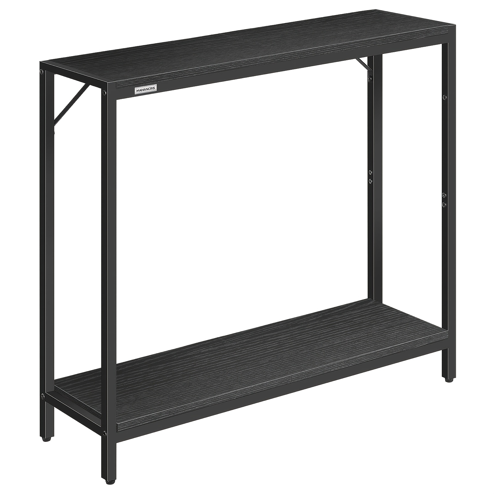 Modern Industrial Double-layer Console Table With Wood & Metal Frame - Space- Sofa , Wood Tabletop, Sturdy Entryway Hall Table Suitable For Living Room, Office, (gray-brown)