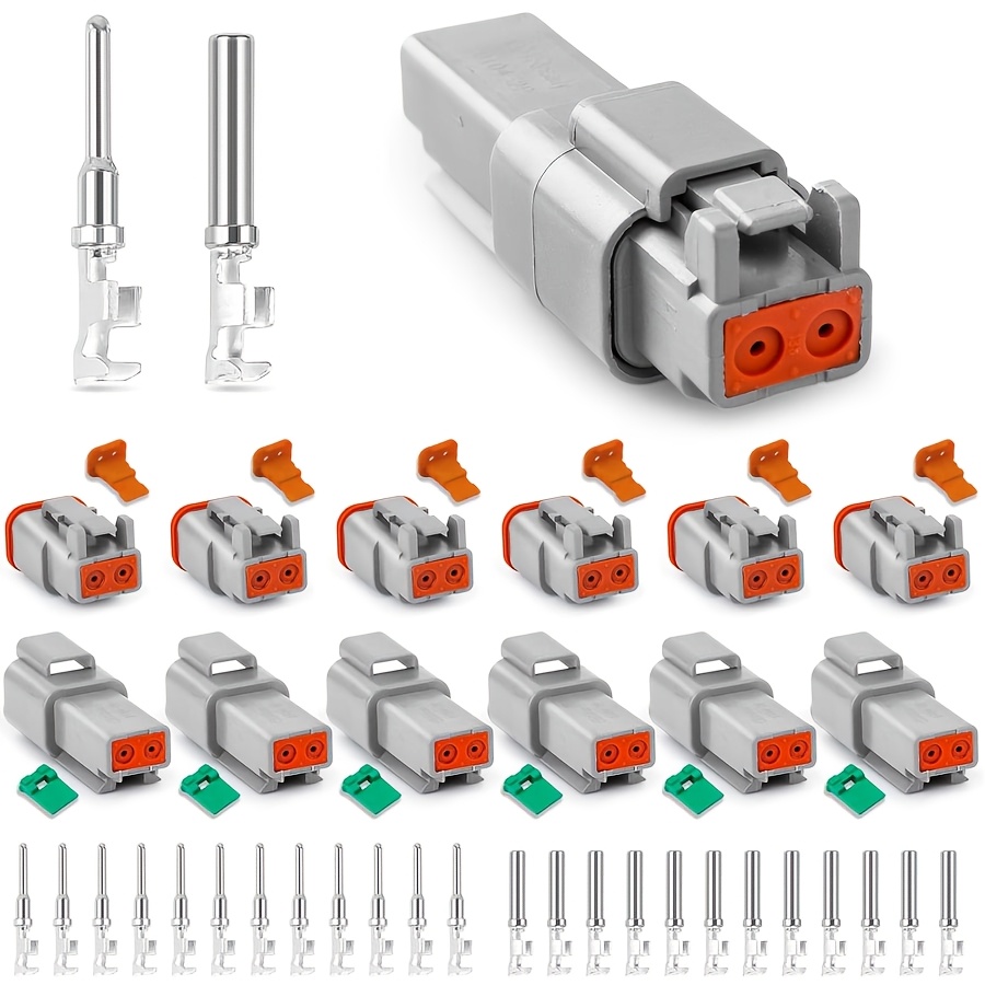 TEMU 6 Sets Dt 2 Pin Connectors, Electrical Wire Connector With Stamped Contacts And Seal Plug For 2 Pin