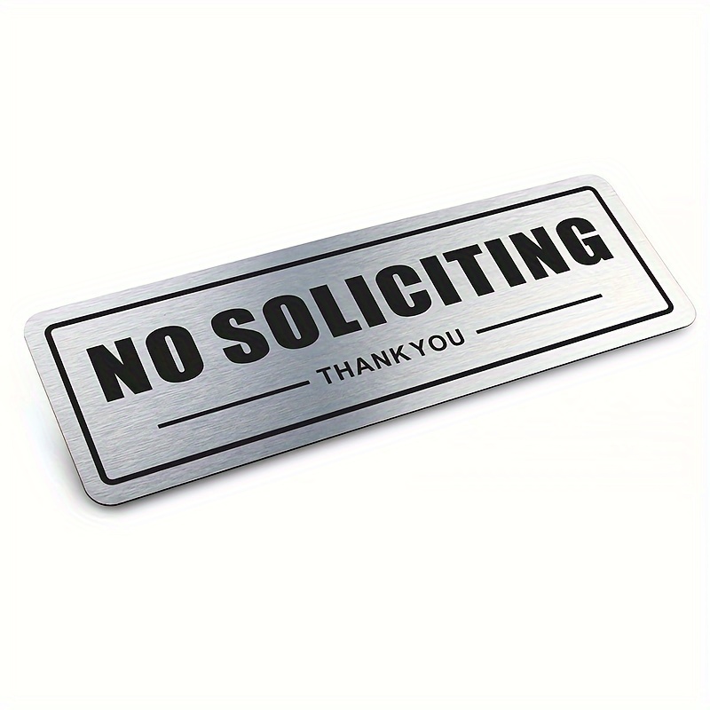 

1pc No Soliciting Sign Aluminum Indoor/outdoor Sign, Durable Uv And Weather-resistant No Soliciting Sign, Front Door No Soliciting Sign 9*2.95 Inch(23*7.5cm)