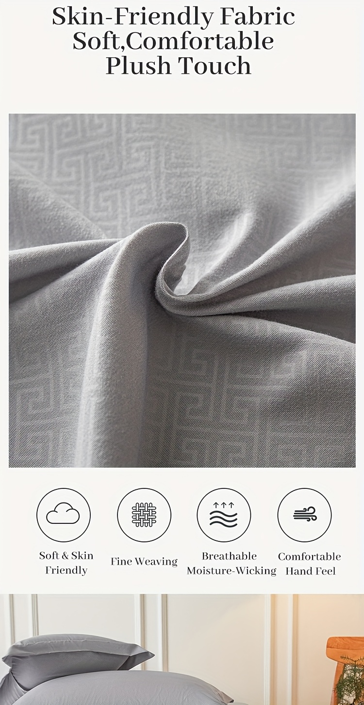 3pcs luxury fitted sheet   fitted sheet two pillowcases pillow inserts not included brushed velvet embossed mattress cover 100 polyester soft and comfortable light beige friendly bedding multi size thickened mattress protector suitable for home   hotel machine washable bed covers thanksgiving gift Product details 3