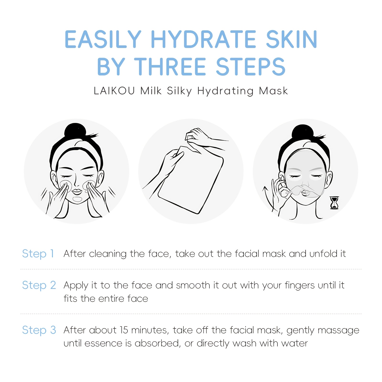 40pcs LAIKOU Milk Hydration Face Mask for All Skin Types
