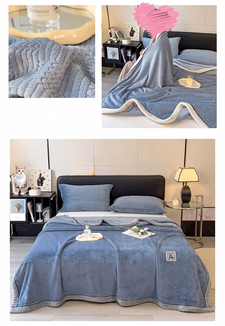 1pc traditional style reversible carved velvet throw blanket friendly warm thick knitted for autumn winter multipurpose polyester 100 quilted blanket for nap sofa office machine washable solid pattern space theme 450 500gsm Product details 1