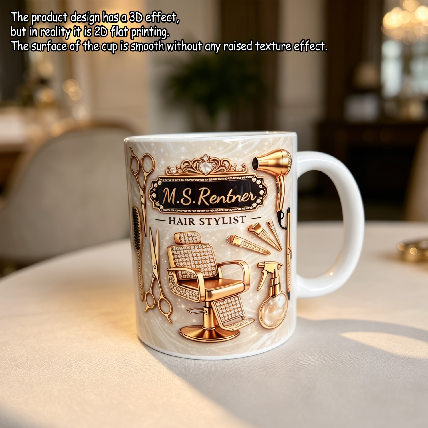 TEMU 2d Flat Printing Mug 1pc Custom Hairdresser Effect Coffee Cup, Salon Owner Cup, Gift For Hair Stylists, Beauty School Graduation Gift, Barber