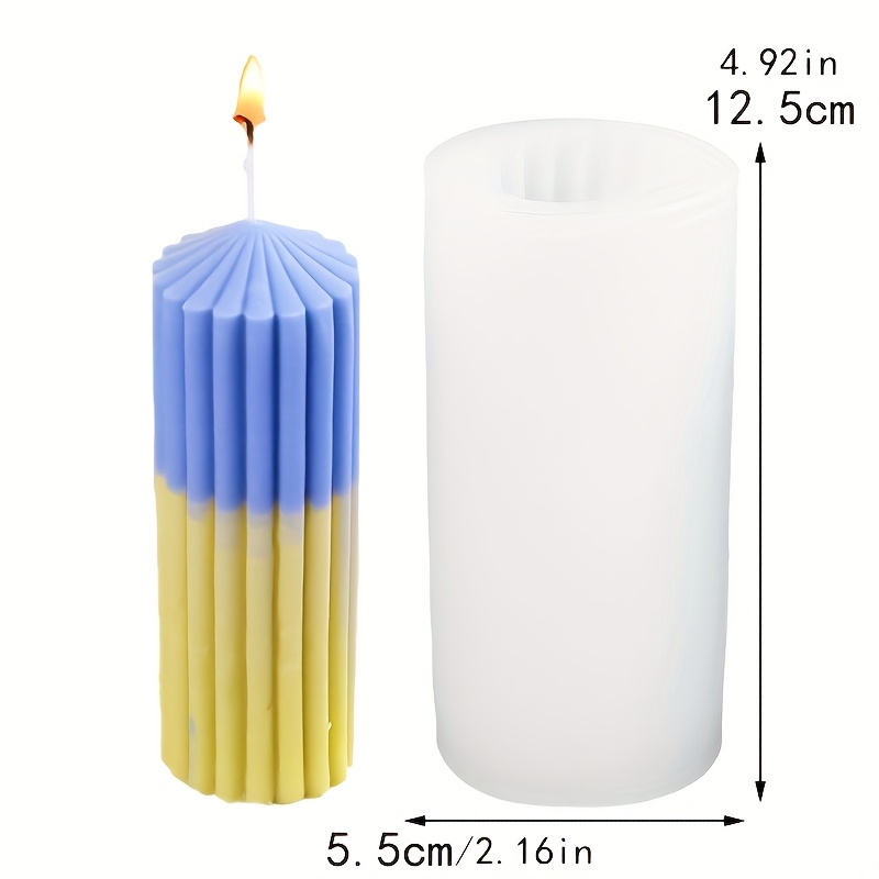 E-shop Zylindrische, gerade Streifen, grobe Zahnung, spitzes , duftender Kerzenform, geometrische Form, spitzes , Silikonform, Kerzenform