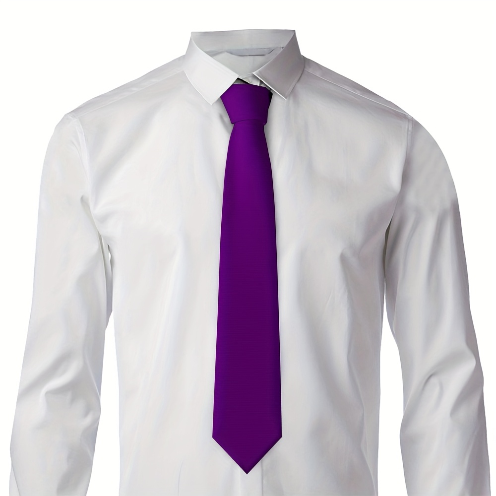 1pc mens stylish purple 3d tie 100 polyester long sleeve business wedding necktie   office or groomsmen gifts   for standard dress shirt 0