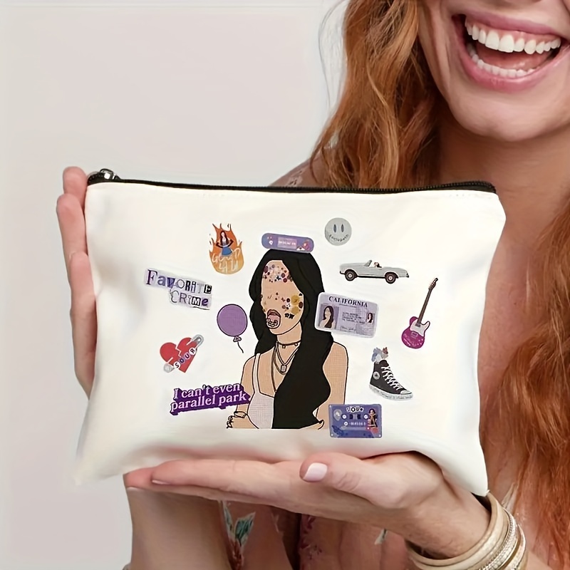 

's : 'i Park' Funny Makeup Bag - Canvas, Lightweight & Foldable With Zip Closure - Perfect Gift For Women And Music Enthusiasts