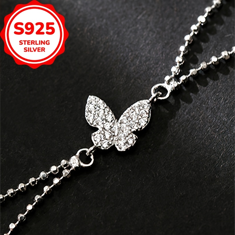 Women's S925 Sterling Silver Double-layer Butterfly Bracelet