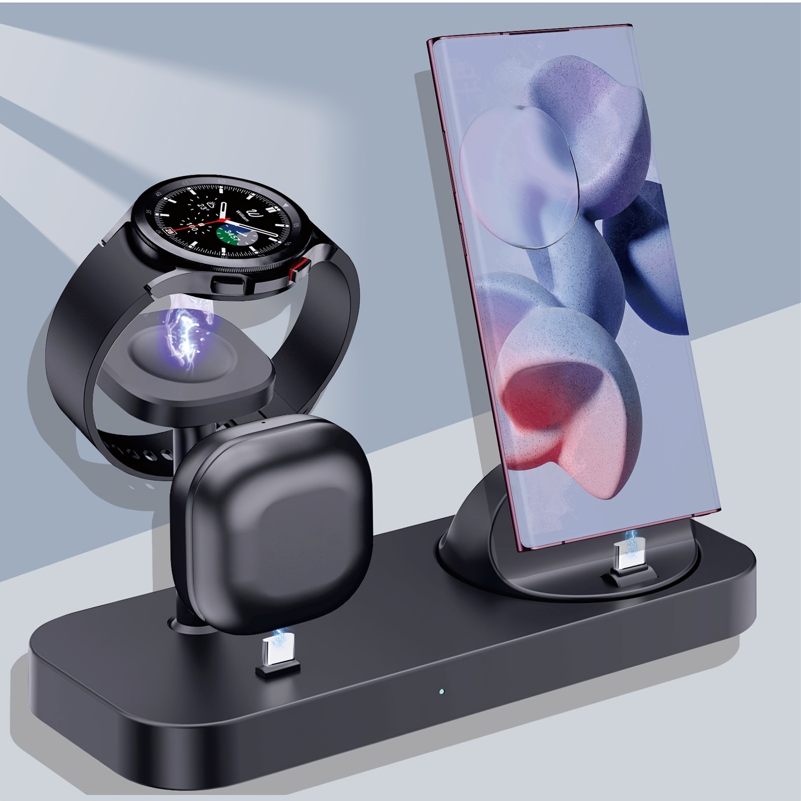 

Wireless Charger Android 4 In 1 Charging Station For Samsung Phone Galaxy Z Flip 5/4/3 Z Fold 5/4/3 S24/s23 S22 S20 Ultra, Galaxy Watch 6/5/4/3 Galaxy Buds