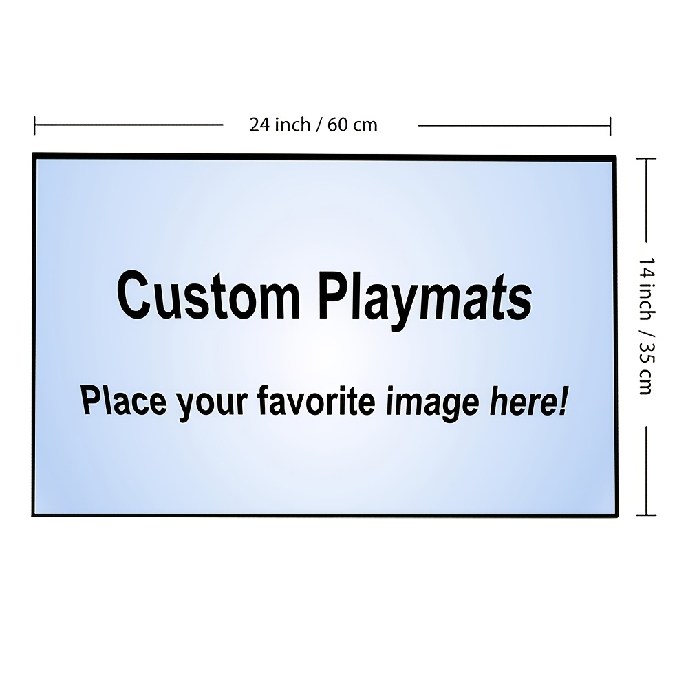 TEMU Custom Tcg Gaming Mat Suitable For Trading , Table Mat With Your Own Image , Non-slip Rubber Base & Stitched Edges, 14x24 Desk Mat For Tcg Card