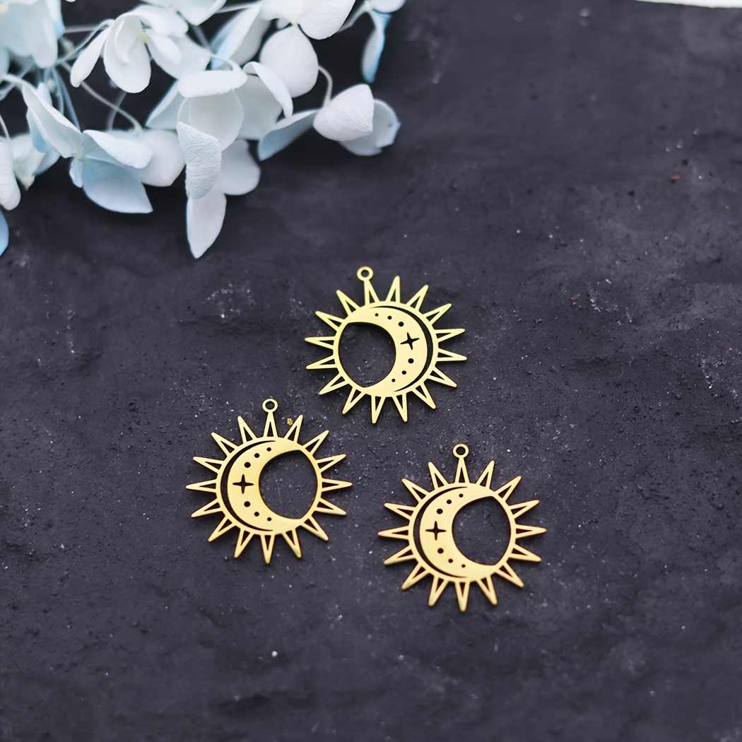 3pcs Stainless Moon Making For Bracelets Earring Necklaces For Women Men Gift Accessories