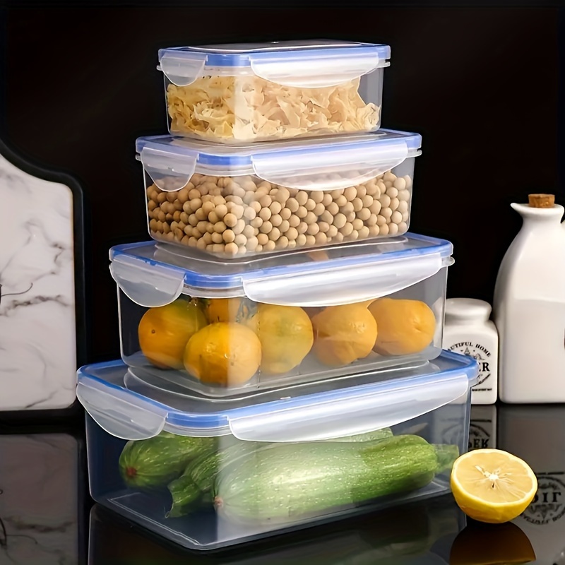 four sets of multi functional transparent food storage kits multi size tightly closed lid to     fruits vegetables pasta and more keep your   and your   and organized Product details 3