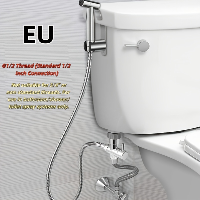 toilet sprayer g1 2 european standard diverter   kit   toilet spray gun mounting bracket angle   59 inch flexible   with 1 2 inch connector and random color ptfe tape ideal for cleaning and flushing   toilets