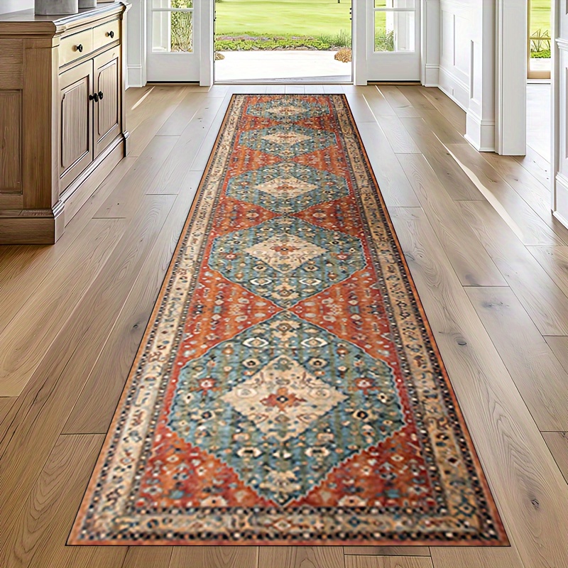 Restydon Läuferteppich 60x200 Cm – Rutschfester, Waschbarer Flurteppich In Vintage-Optik (Braun)