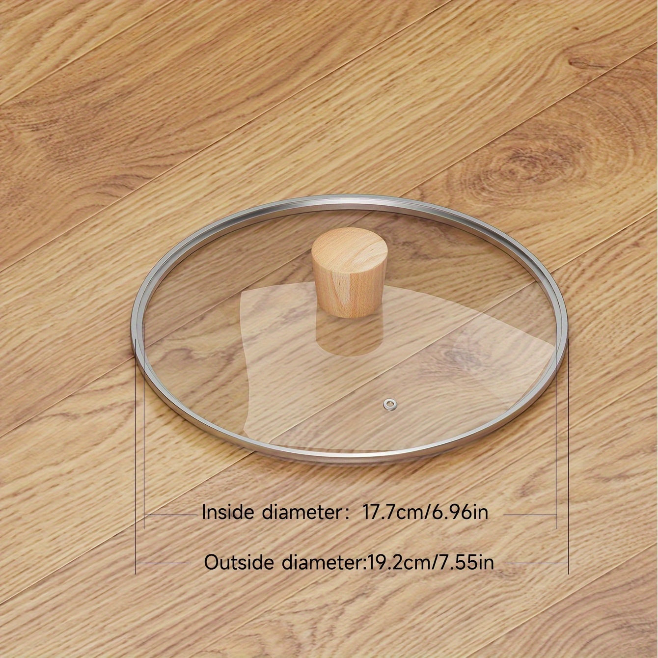 Image of 1pc Durable Tempered Glass Pot Lid - Transparent, Thick & Sturdy With Stainless Steel Handle For Milk, Soup & Snow Pans - In 16cm, 18cm, 20cm, 22cm Sizes