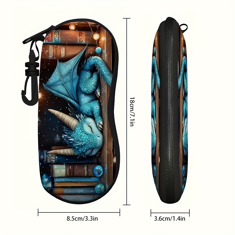 TEMU 1pc, The Small Dragon Eyewear Case Resting On The Shelf, Made Of 100%, Ideal For Stylish Eyewear And Reading Glasses, Unisex Fashion Item