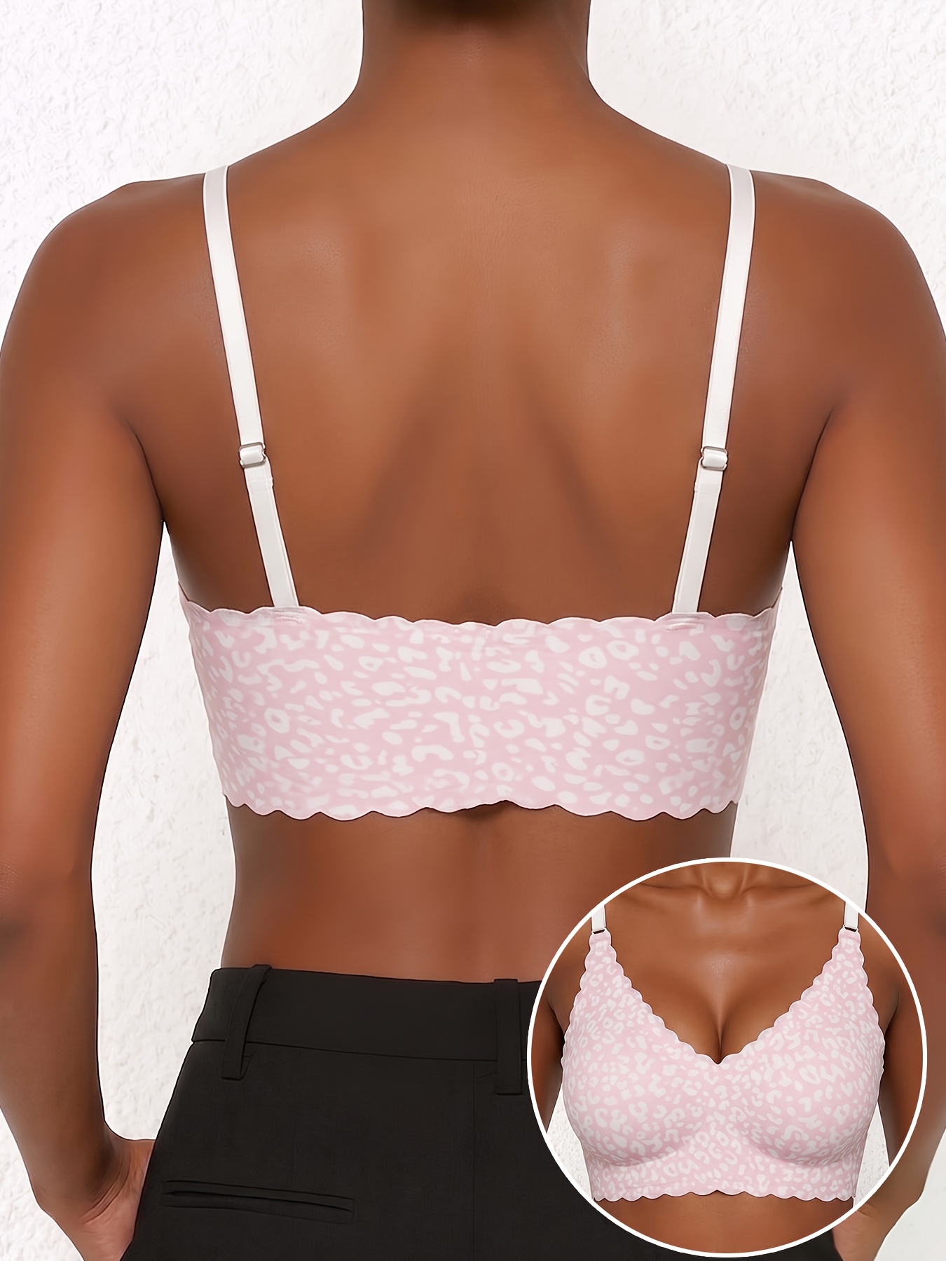 2pcs Women's Jelly Gel Bra Set, Seamless & Comfortable