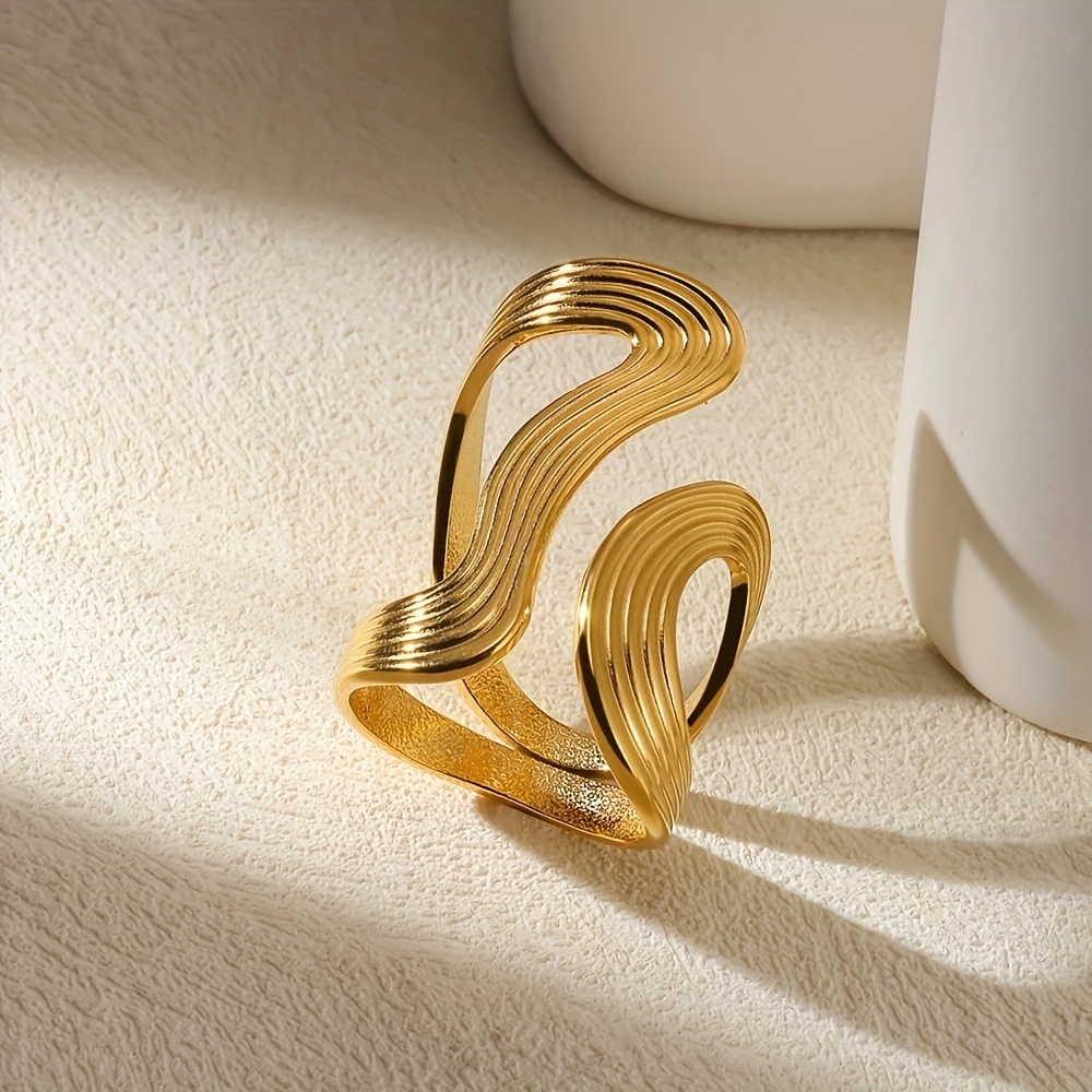 Elegant Stainless Steel With Twisted Design - Golden & Silvery, , Parties, And Holidays, Ideal Gift For Women, Party Accessory | Twisted Ring Design | Durable Jewelry