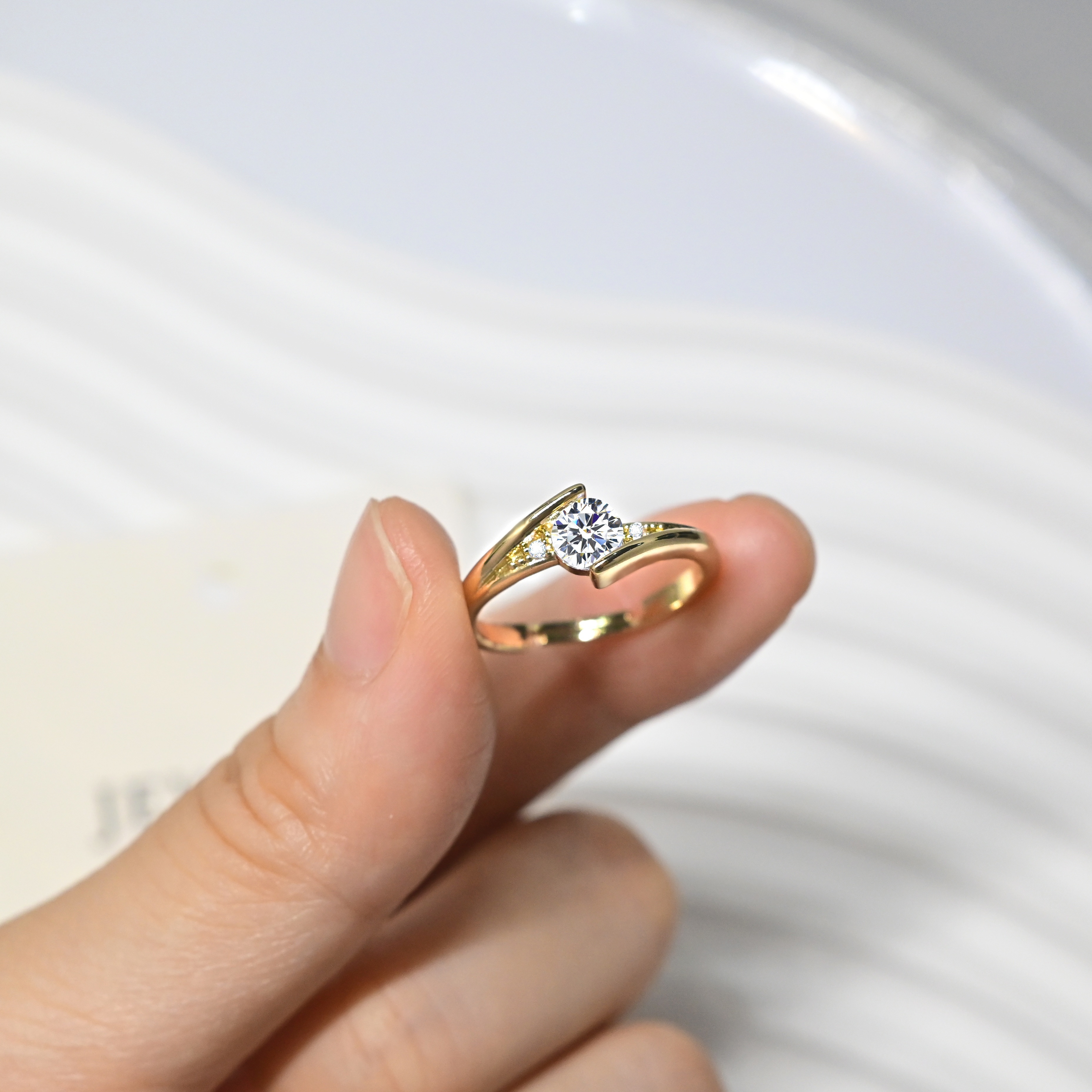 Cubic Zirconia Adjustable Open Ring - Women's Party & Wedding Accessory