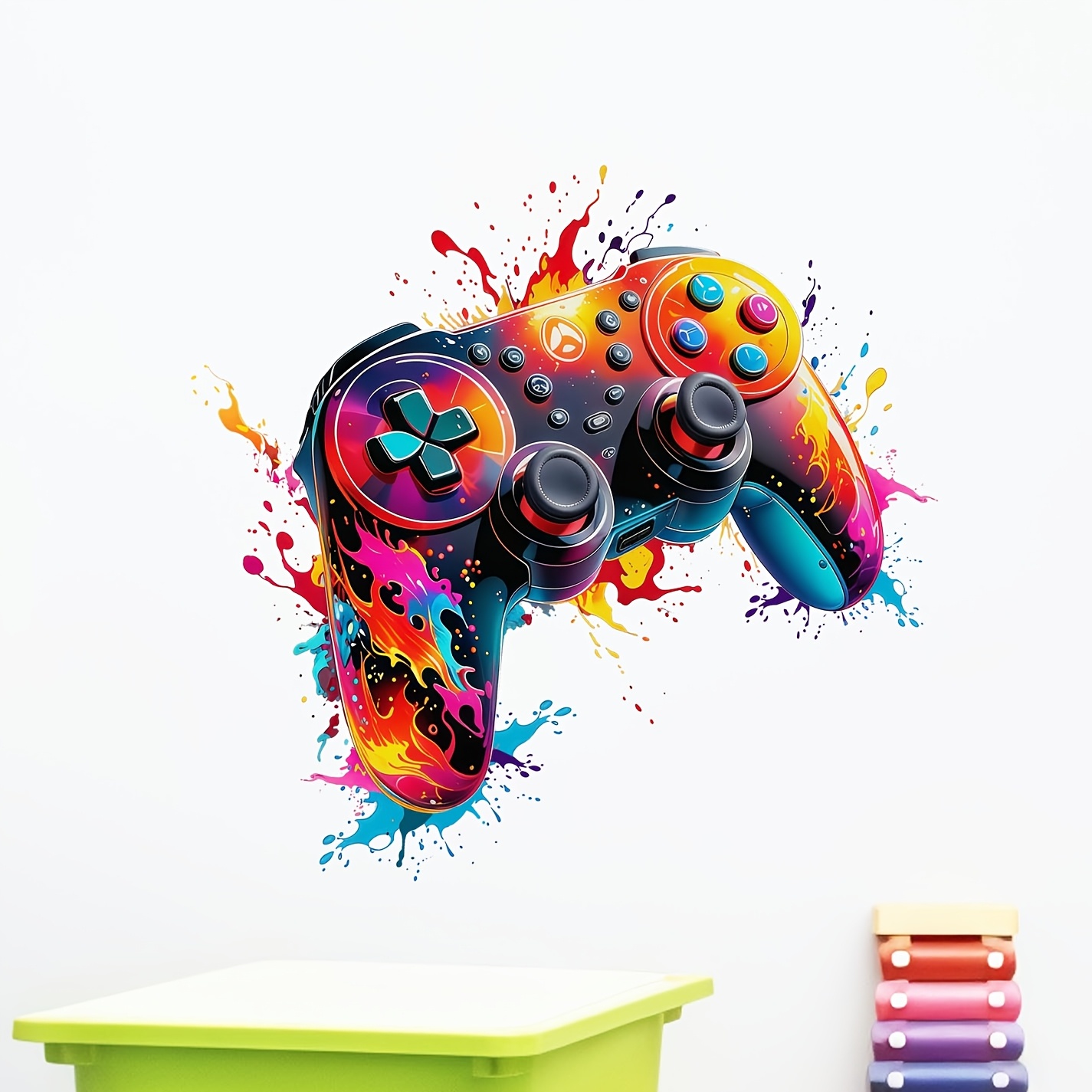 Fire Game Controller Wall Sticker, Baby Room Decoration Sticker, Game Room Decoration Sticker, Controller Sticker