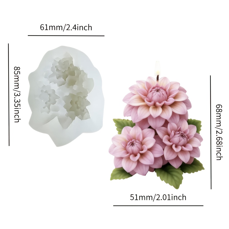 E-shop Dahlien Cluster Silikonform für Harzguss, Textur-Restaurierung von Blütenblatt-Gradienten, weicher Textur und geschichteten Details, flexibles