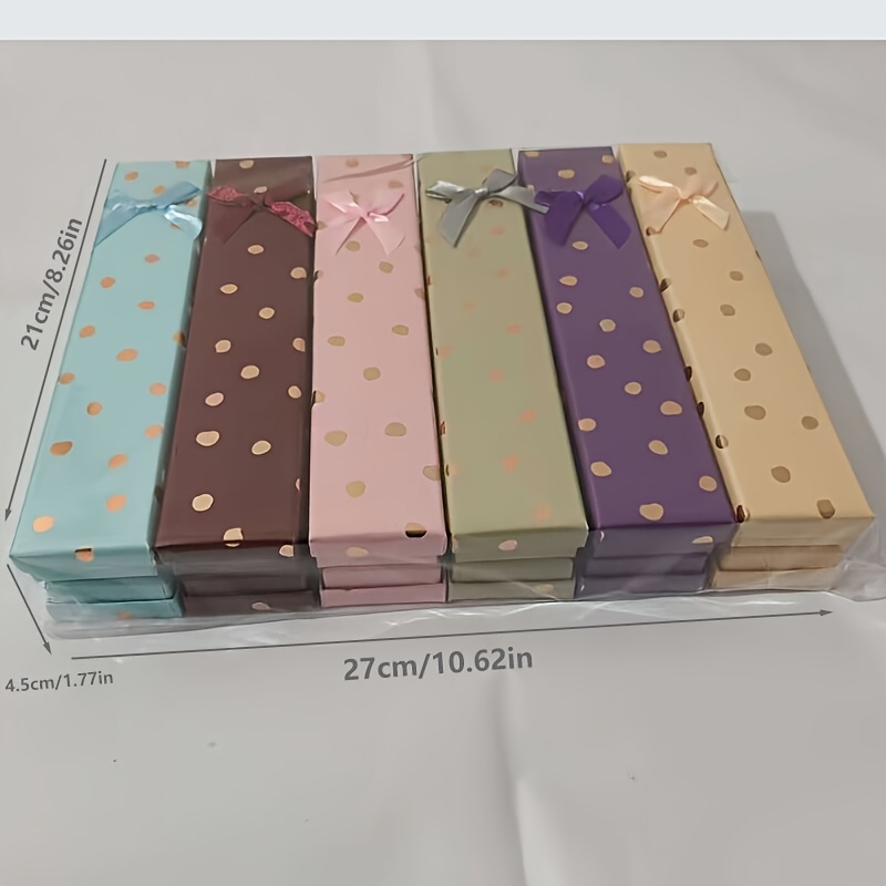 12 Golden Foil Jewelry Gift Boxes with Bowknot