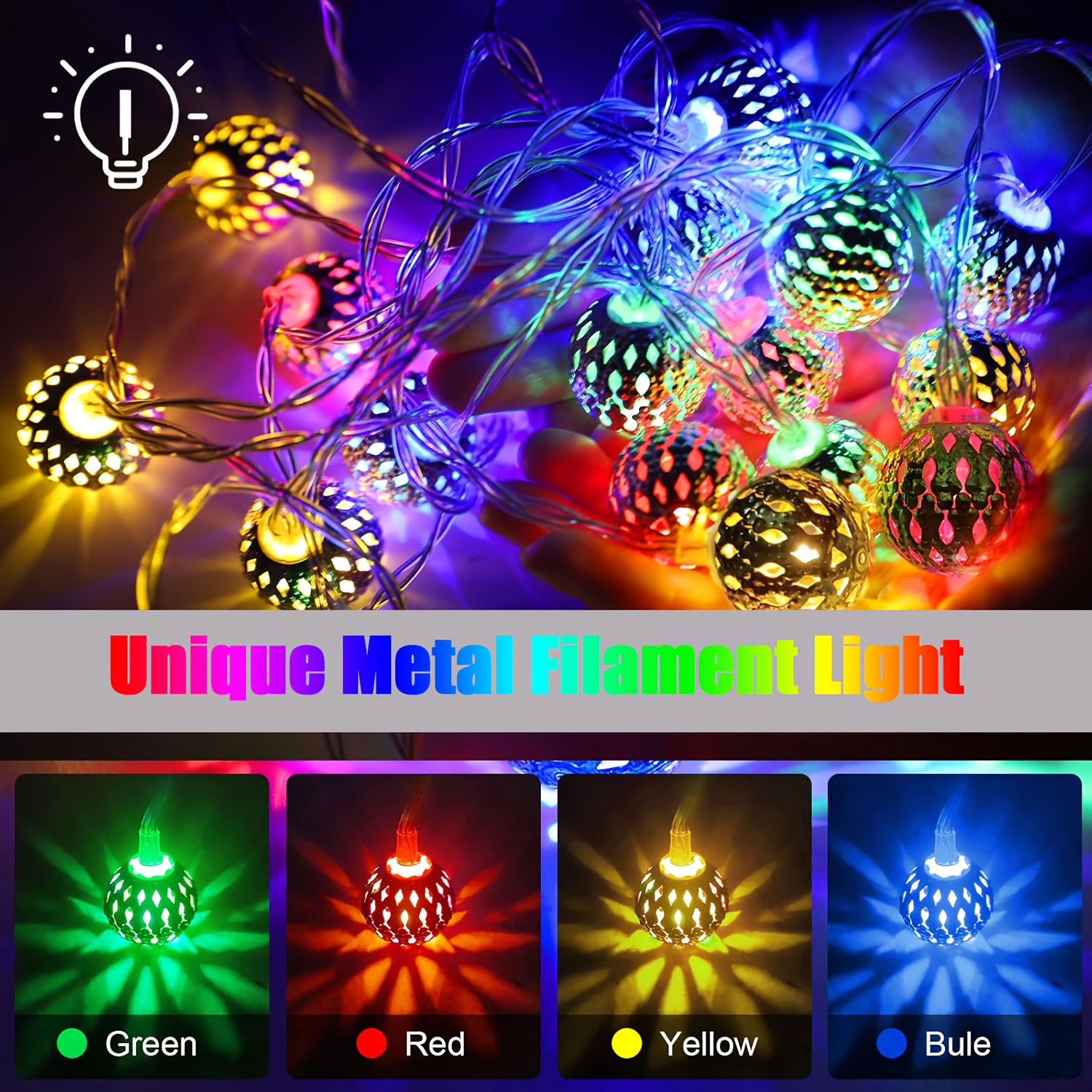 Solar Outdoor String Lights - 100/50/20 Led Ball Lights, Auto , Ipx4 High Quality Outdoor Fairy Lights For Christmas, Halloween, Patio, Garden, Yard, Balcony, Fence, Party Decorations