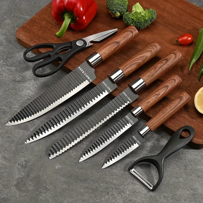 TEMU 14pcs Chef Knife Set With Case, Hand- Butcher Knife Set, Carving Bone, Meat Cutting, Vegetable Chopping, Camping Outdoor Bbq Hunting Tools And Equipment, Holiday Gift