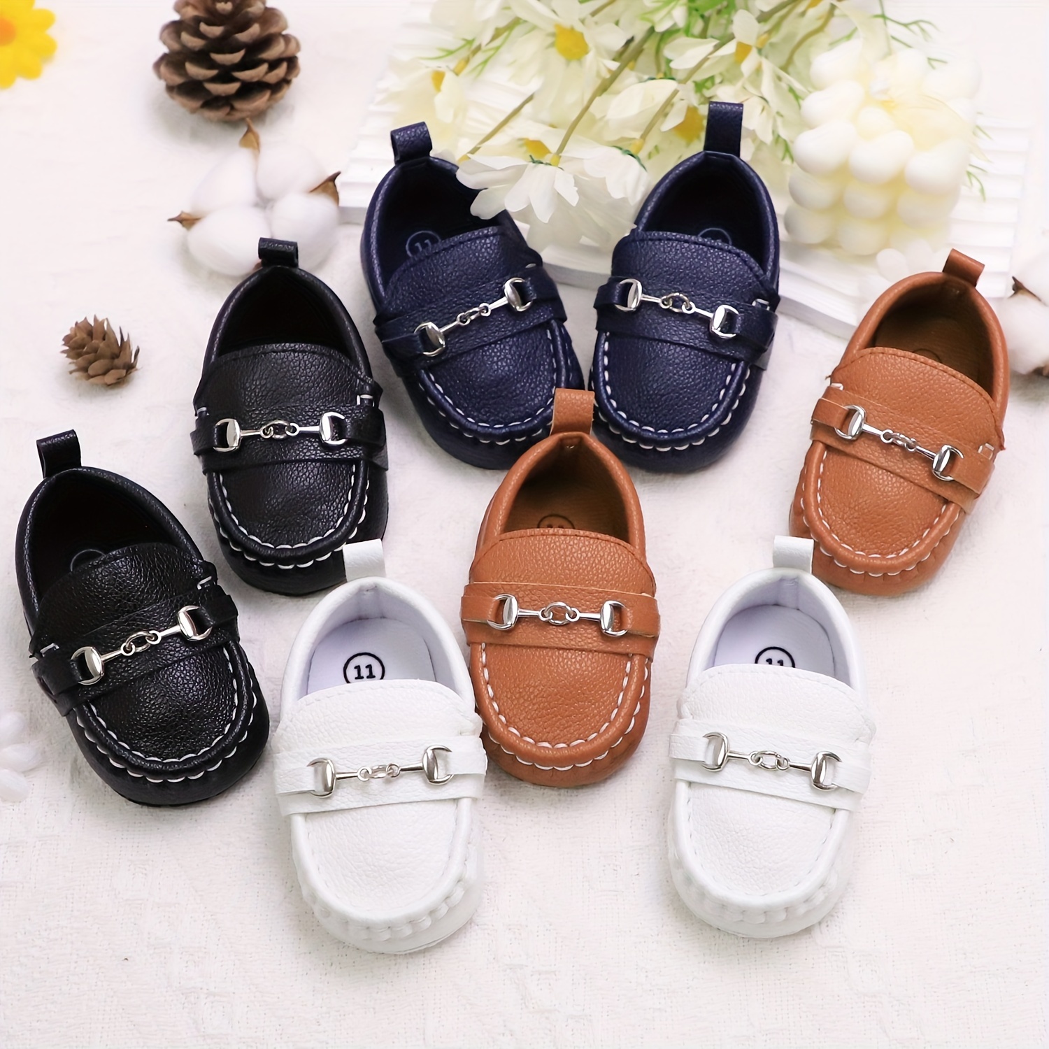 

Casual Solid Color Slip On Low Top Loafer Shoes For Baby Boys, Lightweight Comfortable Non Slip Flat Shoes For Indoor Outdoor, Spring And Autumn
