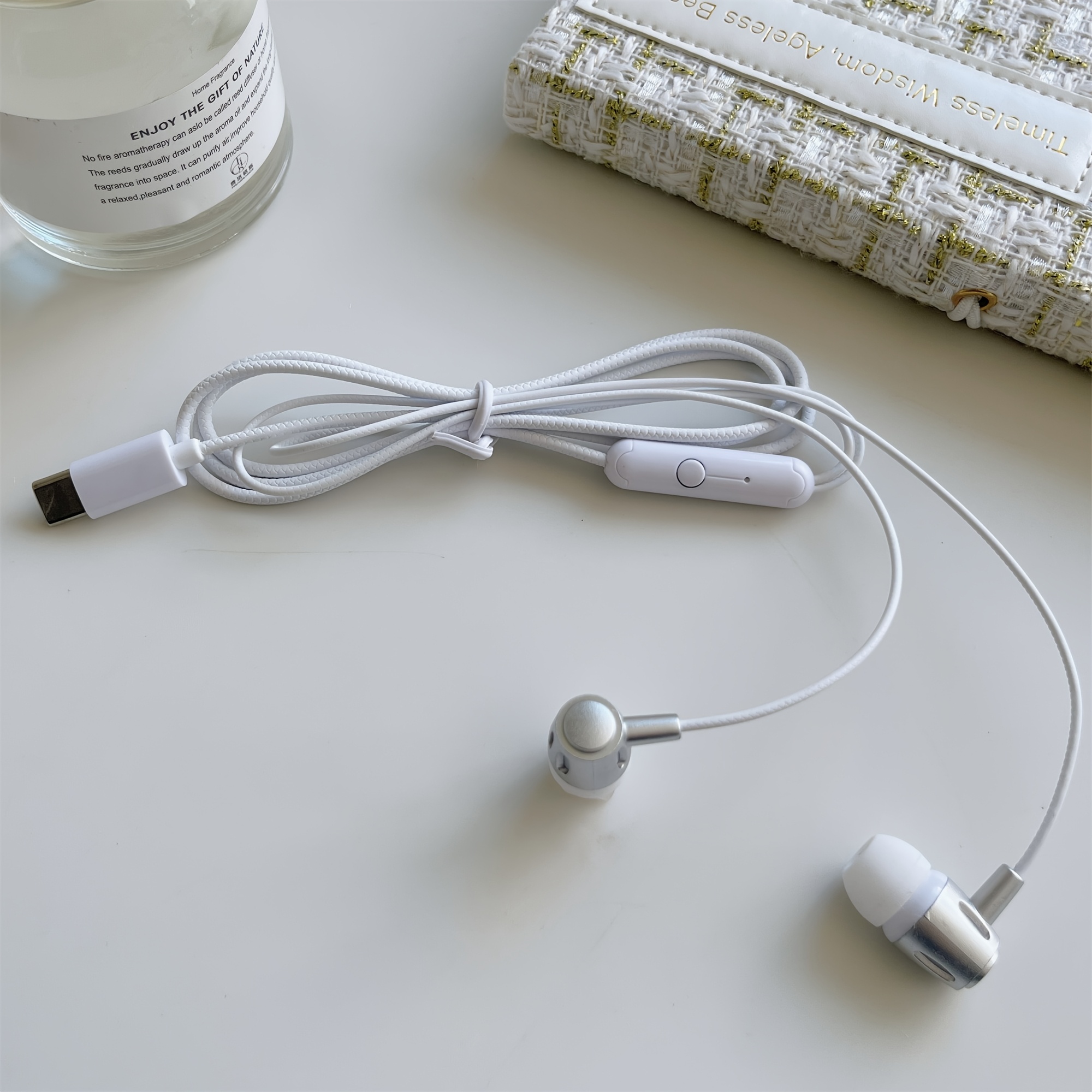 auriculares micrófono auriculares tipo c alámbricos semi in Temu