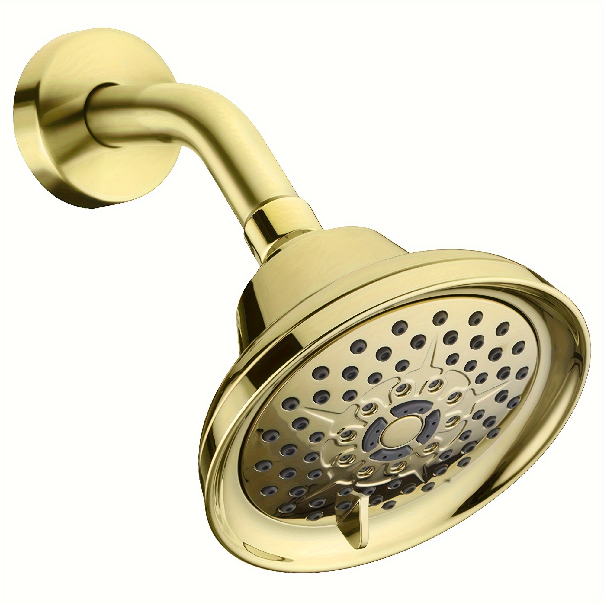 

6 Spray Settings High Pressure Shower Head 5" Rain Fixed Showerhead - Gold Adjustable Shower Head With Anti-clogging Nozzles, Low Flow Easily Installation