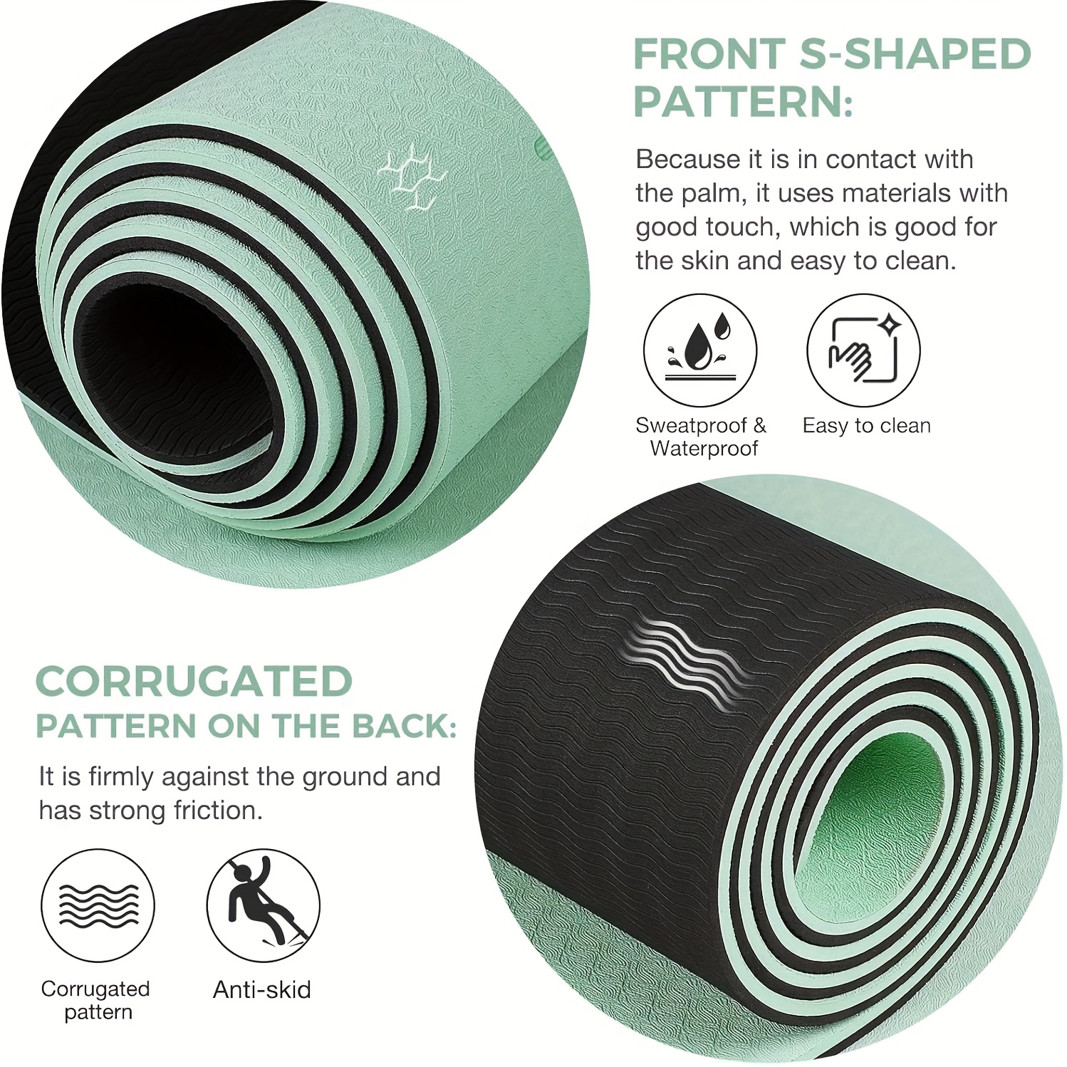Non-Slip Yoga Mat with Body Alignment Markers, High-Quality Exercise Mat, Ideal for Home Workouts, Gyms, Pilates, And Travel