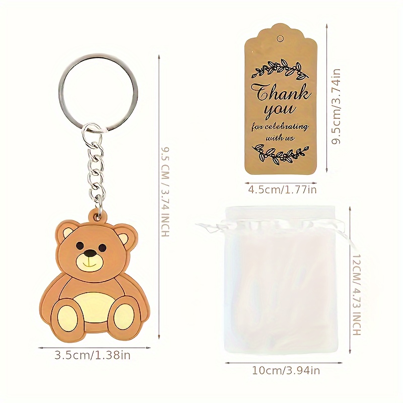 Bear Keychain Favors Thank Tags Organza Bags Appreciation - Temu