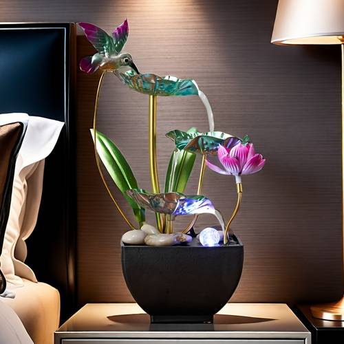 item picture stylish usb powered desktop fountain with reflective for office or home desk decoration and indoor d cor thanksgiving