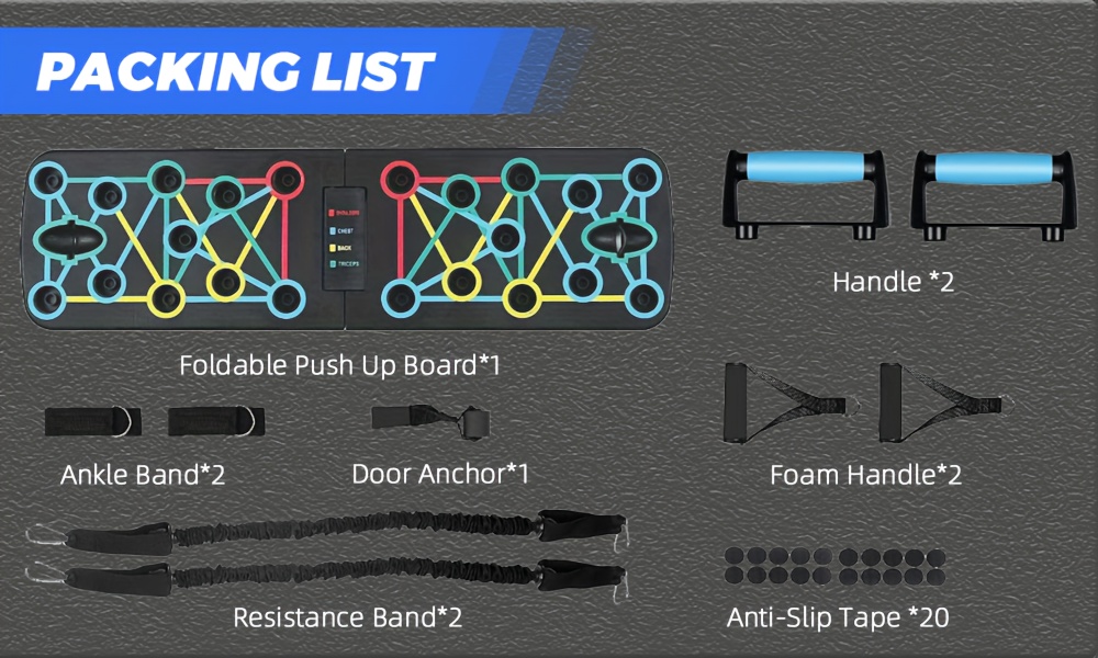 11 - Piece Foldable Push - Up Board Set, Multi - Functional Home Fitness Portable Push - Up Rack Auxiliary Device