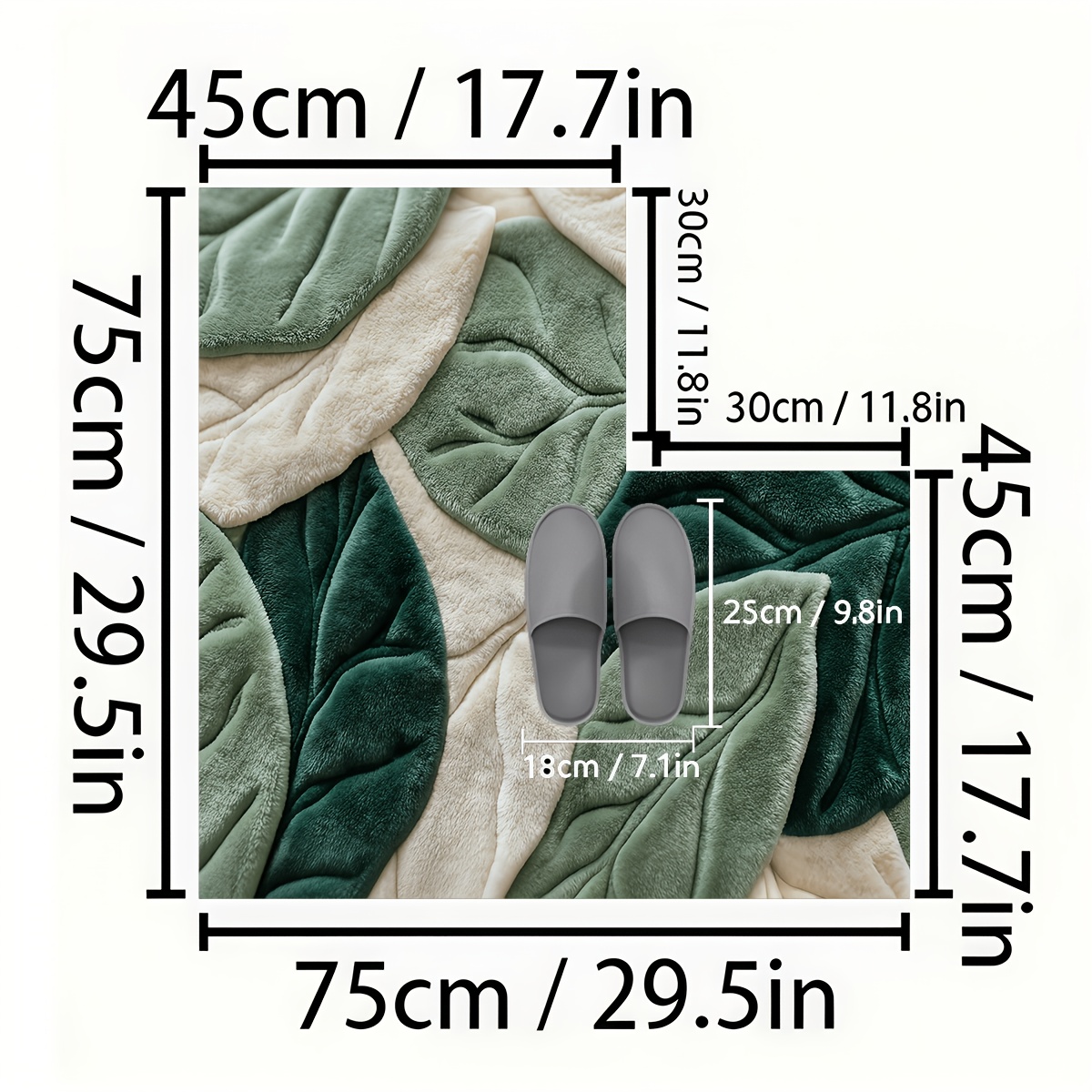 TEMU Tappeto da cucina a forma di L 2D piatto 1 pz con motivo a foglie , e confortevole, design naturale e , per arredamento moderno, per decorazione