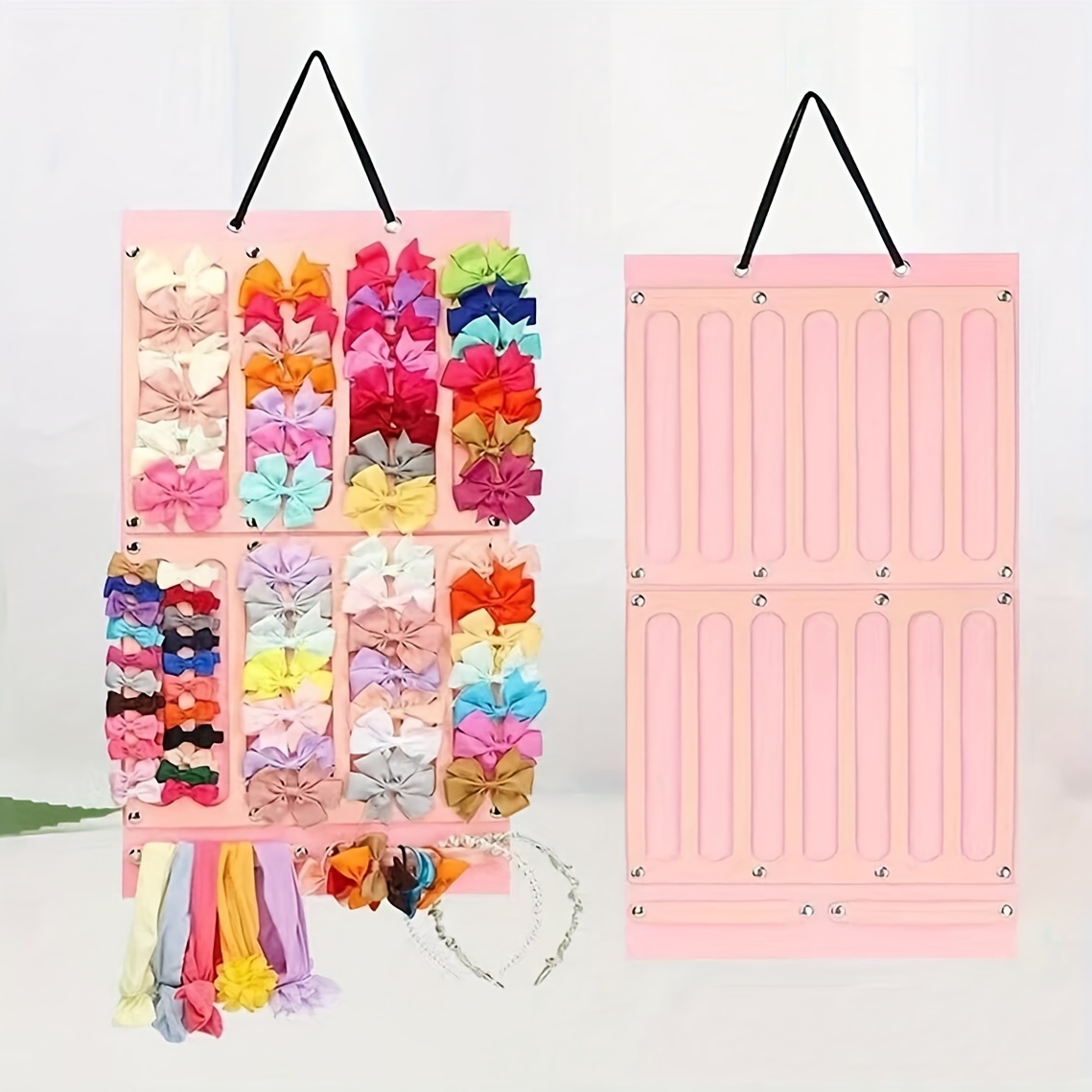 

1pc Hanging Felt Hair Clip Organizer, Wall-mounted Canvas Storage Bag, Bedroom Accessory Organizer, Hair Accessories Storage Finishing Hanging Bag