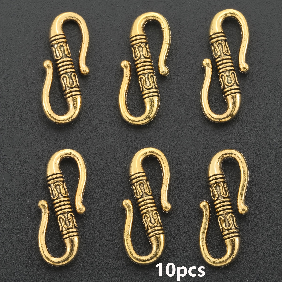 TEMU 10 piezas de cierre de aleación de , cuentas espaciadoras con de cara de 22 mm, anillo de conexión hueco 3D, orificio, cierre de joyería