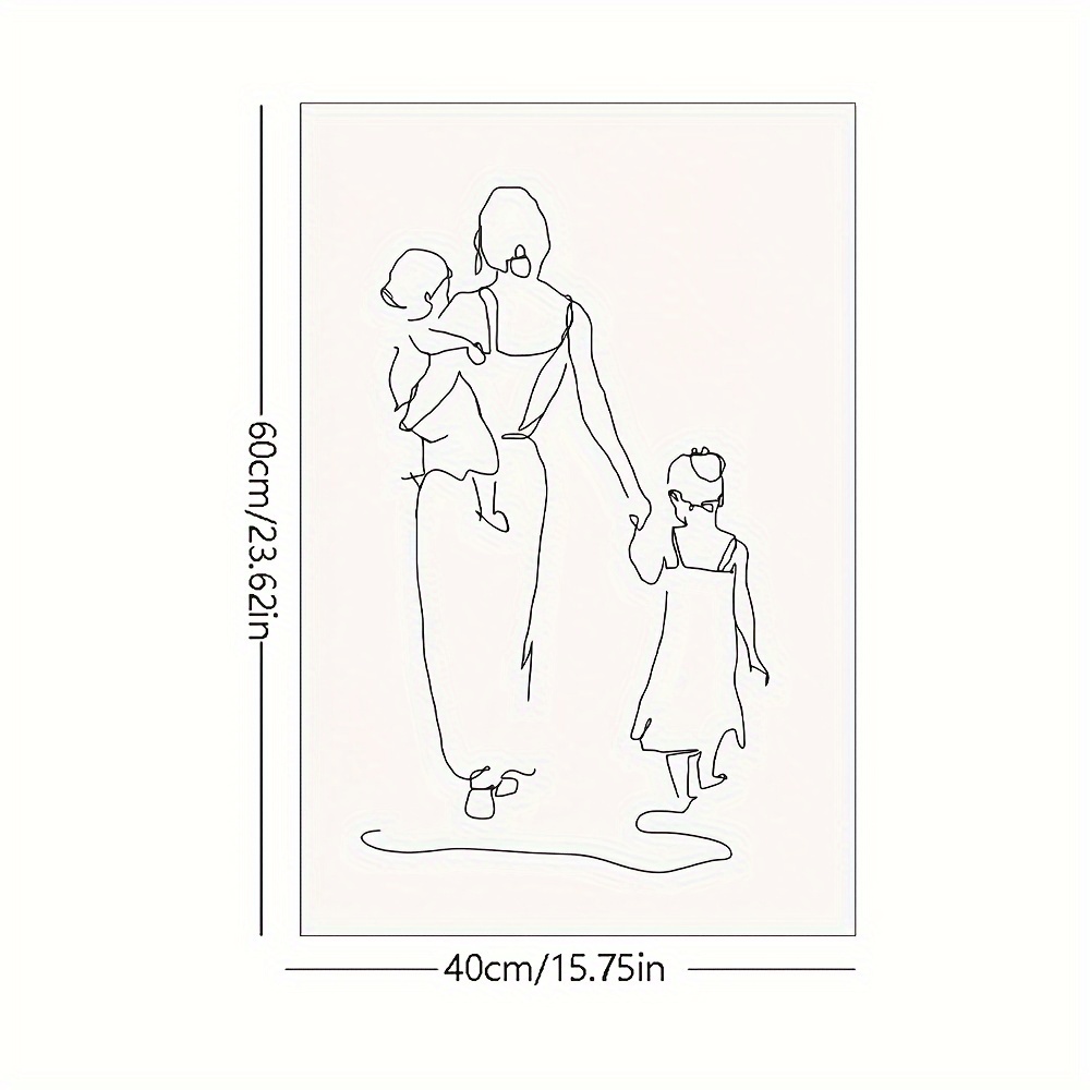 Image of & Daughter Canvas Art Print - Frameless Wall Decor For Living Room, Bedroom, Office - Contemporary Cartoon Style Poster