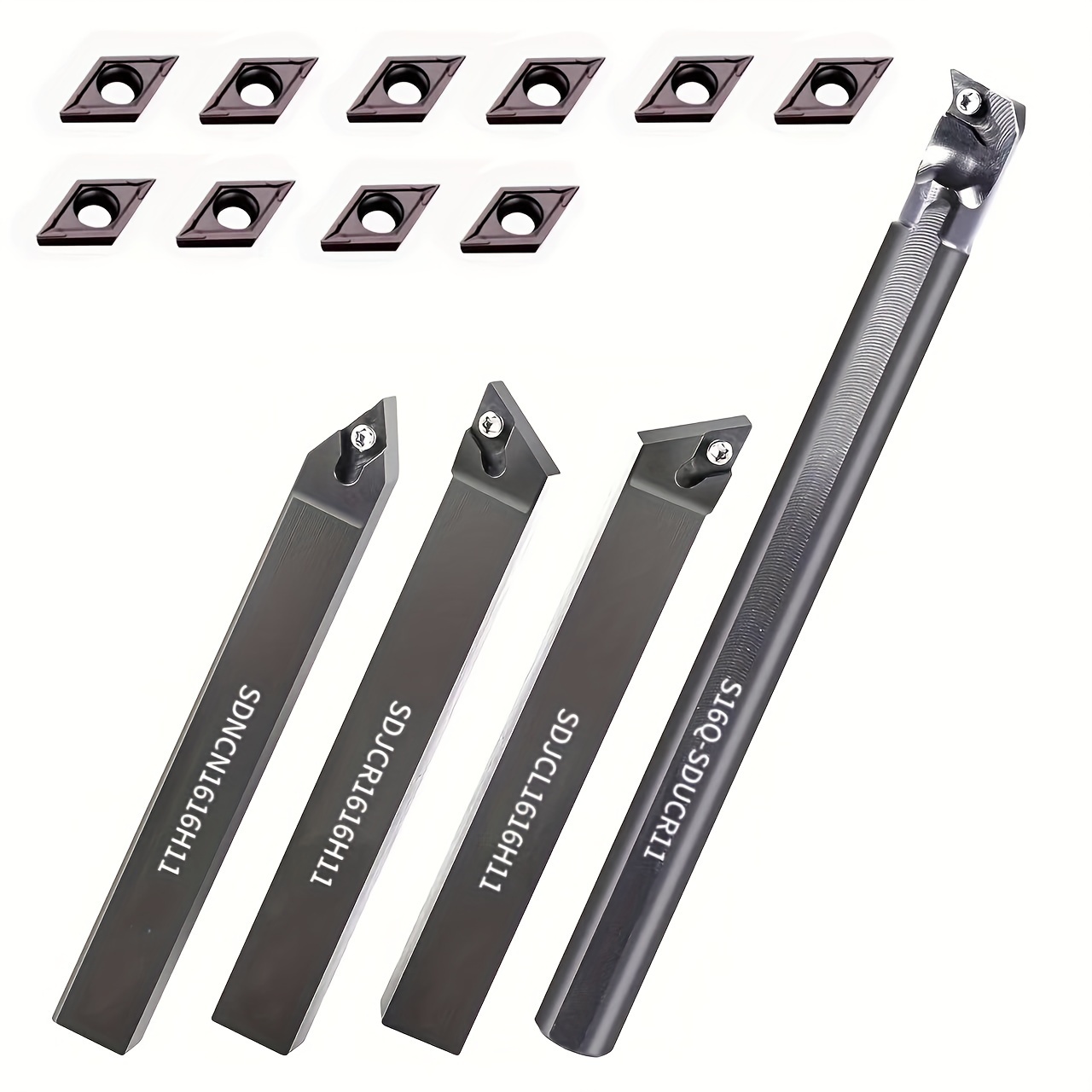 TEMU Sdncn1616h11+sdjcr1616h11+sdjcl1616h11+s16q-sducr11 4 16mm 5/8 Tool Holders, With 10pcs Of Dcmt11t304 Hard Alloy Blades, 14 Combination Products