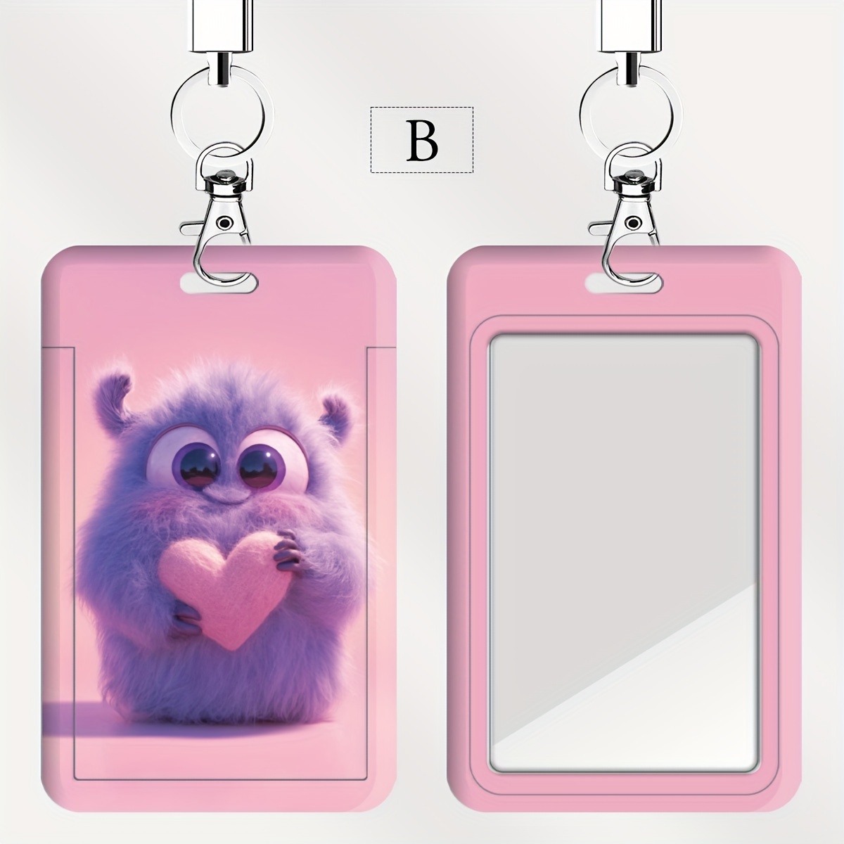 TEMU Portatarjetas de identificación con cordón JIT Plush Series, plástico, duradero, transparente, a prueba de golpes, para médico, enfermera,